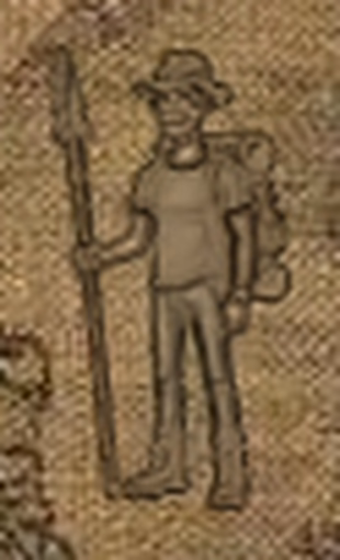 The traveller as he appears hidden in the painting